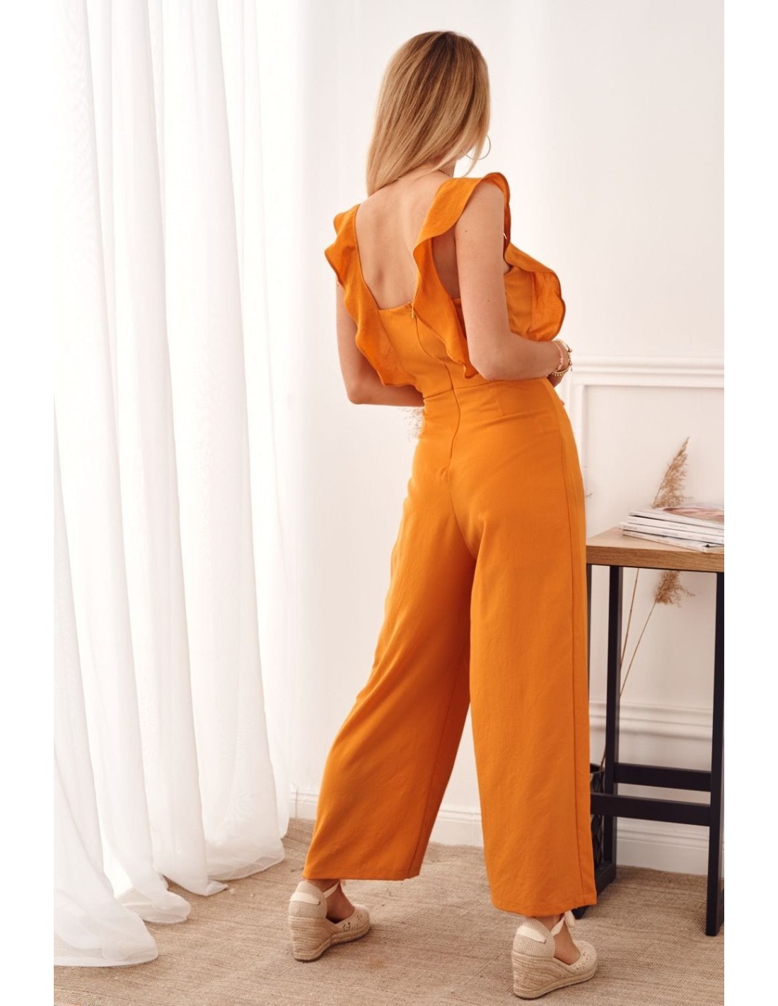 Mustard jumpsuit with wide legs 1059 - Online store - Boutique